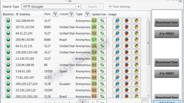La utilidad te indicara el IP, el Puerto, el País, el Tipo (generalmente anónimo), la Velocidad y los Navegadores que soporta