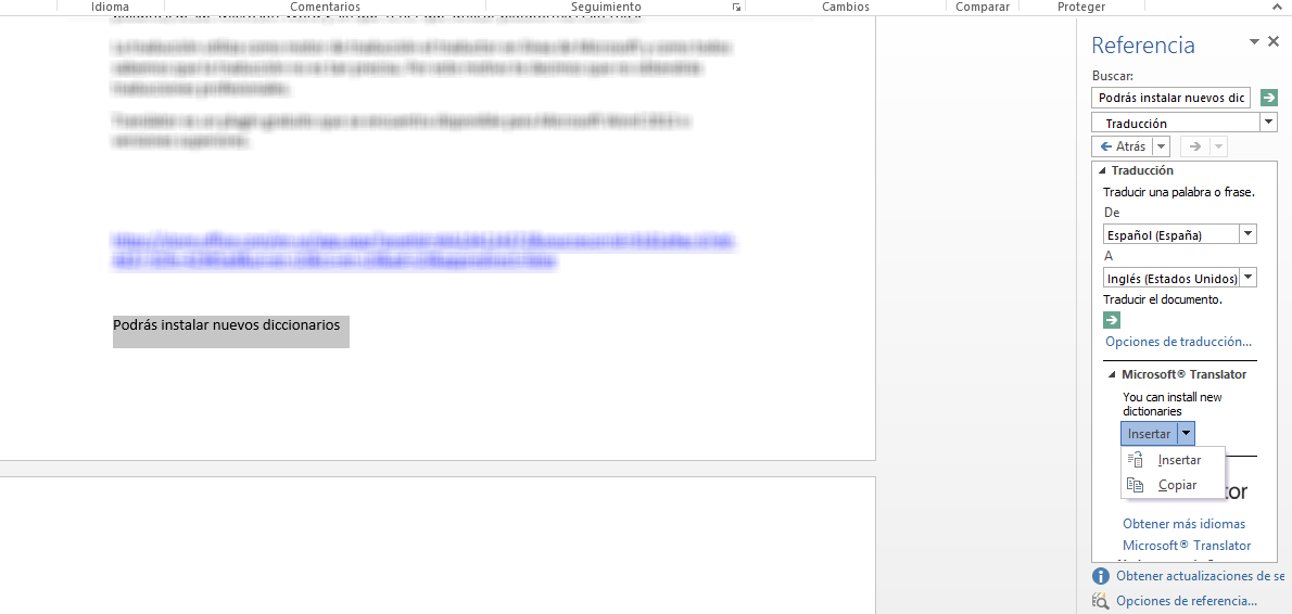Complemento para traducir textos en Microsoft Word – NeoTeo