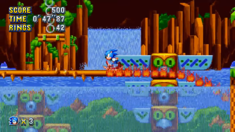 sonic mania ghz act 1 water sprites