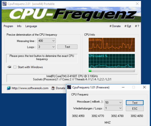 download the new version CpuFrequenz 4.21