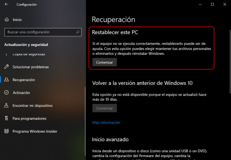 Cómo Restaurar Windows 10 Neoteo 4429