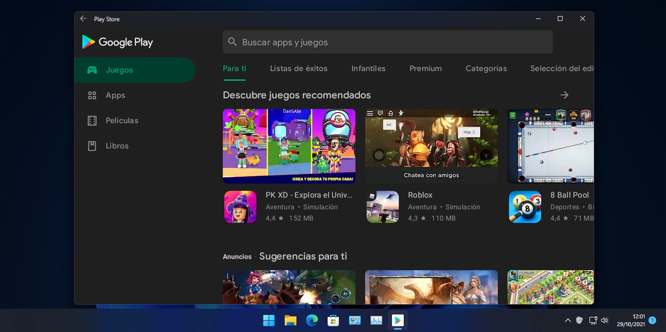 Google play на windows 11