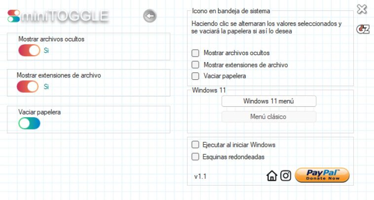 miniToggle: Ajustes básicos para el explorador de archivos en Windows