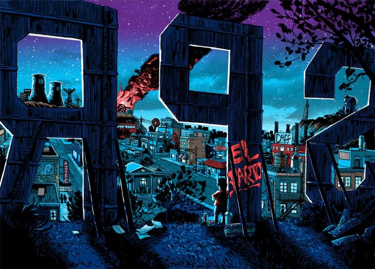 Springfield de noche, en el fabuloso arte de Tim Doyle (galería)