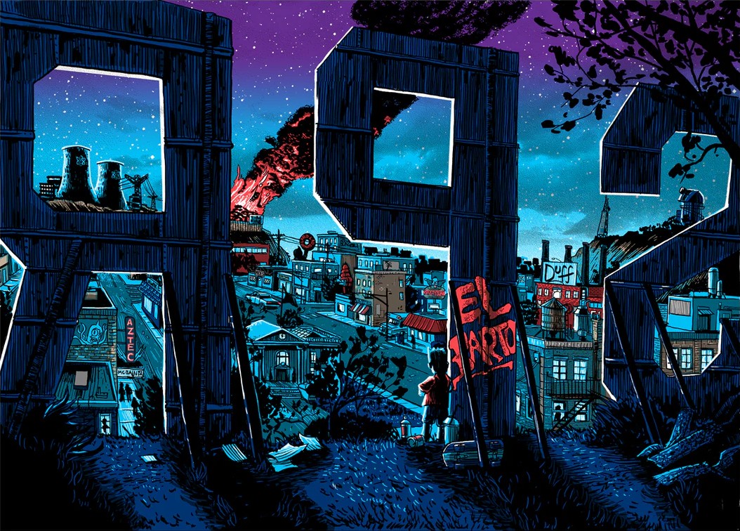 Springfield de noche, en el fabuloso arte de Tim Doyle (galería)