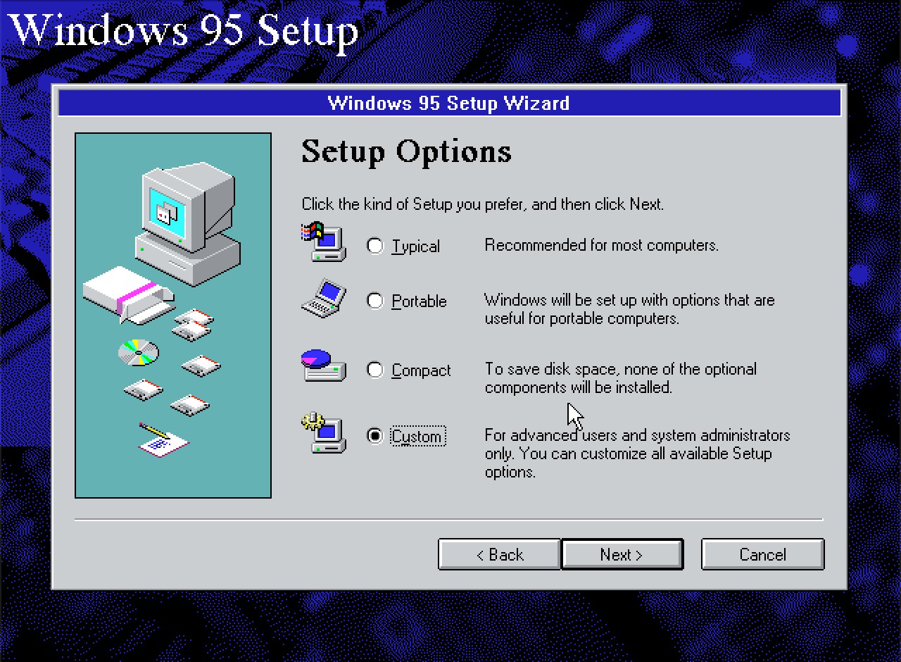 El «setup» de Windows 95 usaba tres sistemas operativos. ¿Por qué?