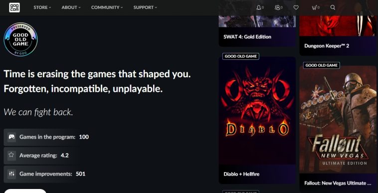 GOG inicia un nuevo Programa de Preservación para proteger juegos clásicos