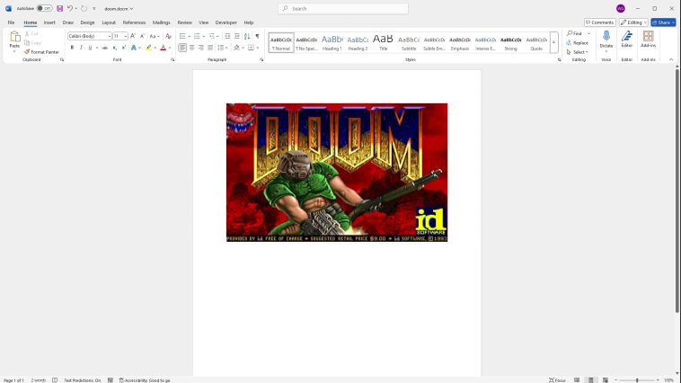 ¿Doom en Word? ¡Sí, Doom en Word!